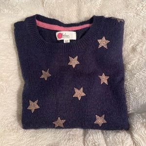 Boden girls navy blue star sweater 11-12yrs